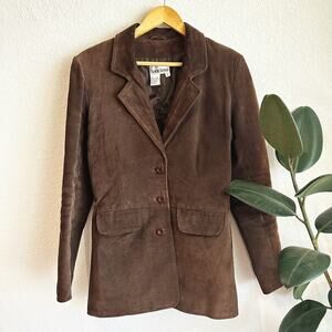 VTG Francine Browner Suede Leather Blazer Jacket SZ 8 Lined 90s Grunge Academia